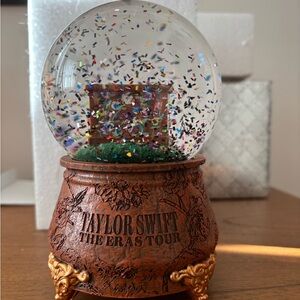 Taylor Swift Eras Tour Globe with Gold and Brown Base